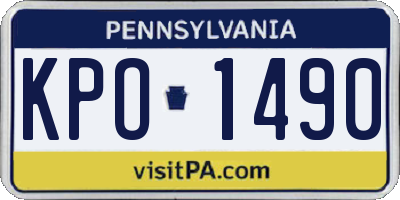 PA license plate KPO1490