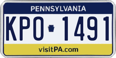 PA license plate KPO1491