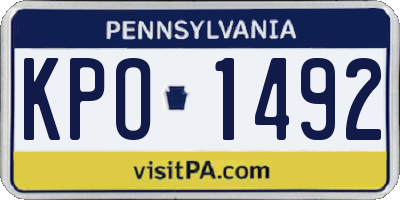 PA license plate KPO1492