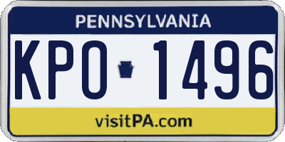 PA license plate KPO1496