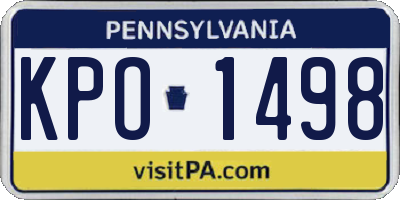 PA license plate KPO1498