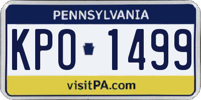 PA license plate KPO1499