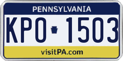 PA license plate KPO1503