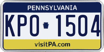 PA license plate KPO1504