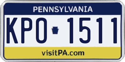 PA license plate KPO1511
