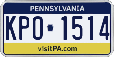 PA license plate KPO1514