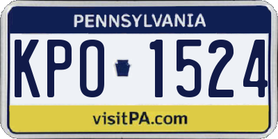 PA license plate KPO1524