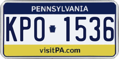 PA license plate KPO1536