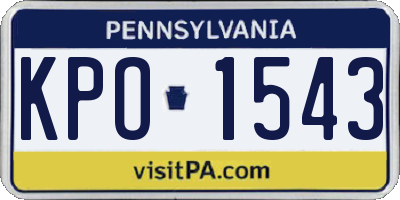 PA license plate KPO1543