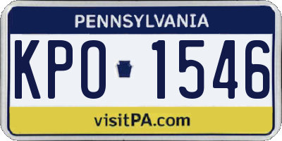 PA license plate KPO1546