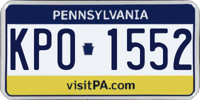 PA license plate KPO1552