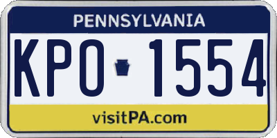 PA license plate KPO1554