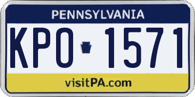 PA license plate KPO1571