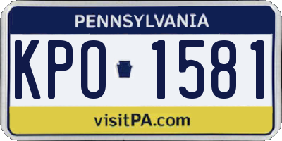 PA license plate KPO1581
