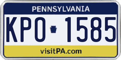 PA license plate KPO1585
