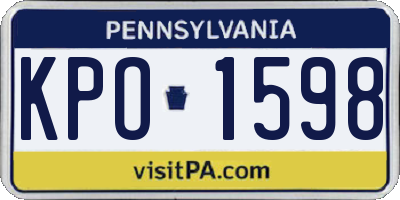 PA license plate KPO1598
