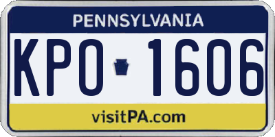 PA license plate KPO1606