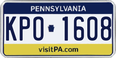 PA license plate KPO1608