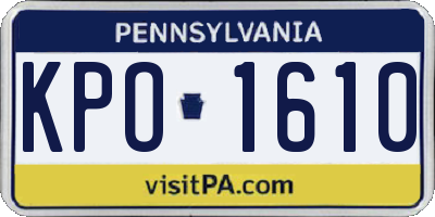 PA license plate KPO1610