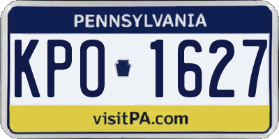 PA license plate KPO1627