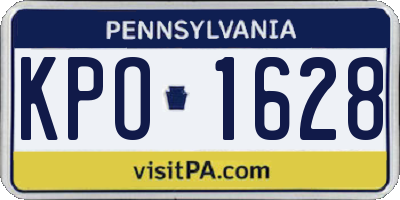PA license plate KPO1628