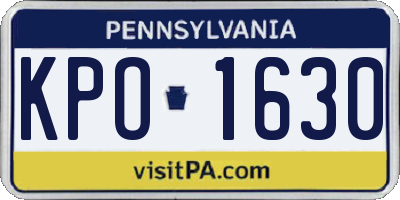 PA license plate KPO1630