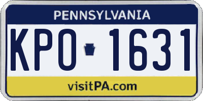 PA license plate KPO1631