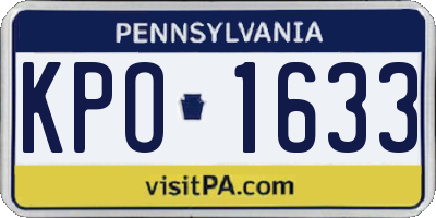 PA license plate KPO1633