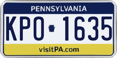 PA license plate KPO1635