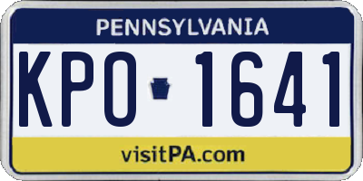 PA license plate KPO1641