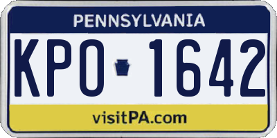 PA license plate KPO1642