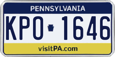 PA license plate KPO1646