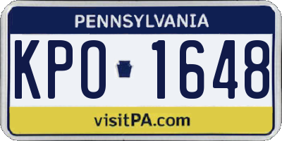 PA license plate KPO1648