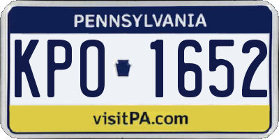 PA license plate KPO1652