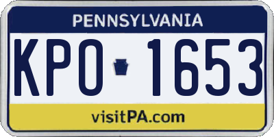 PA license plate KPO1653