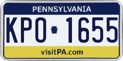 PA license plate KPO1655