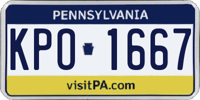 PA license plate KPO1667