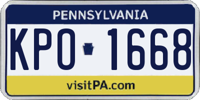 PA license plate KPO1668