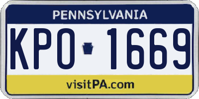 PA license plate KPO1669