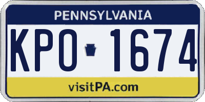PA license plate KPO1674