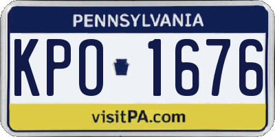 PA license plate KPO1676