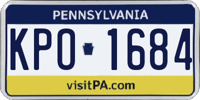PA license plate KPO1684