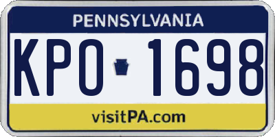 PA license plate KPO1698