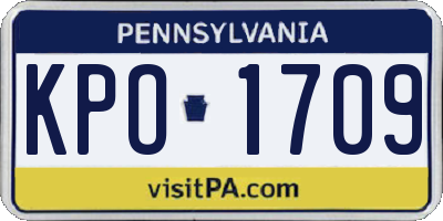 PA license plate KPO1709