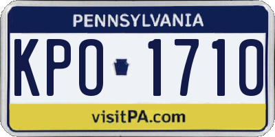 PA license plate KPO1710