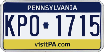 PA license plate KPO1715