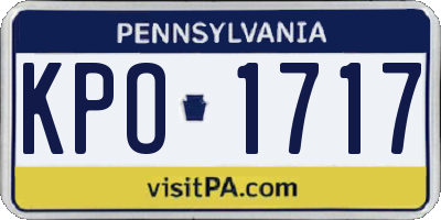 PA license plate KPO1717