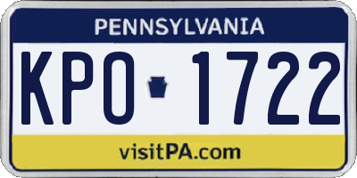 PA license plate KPO1722