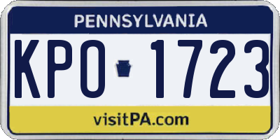 PA license plate KPO1723