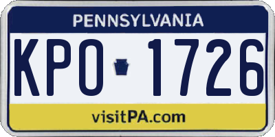 PA license plate KPO1726